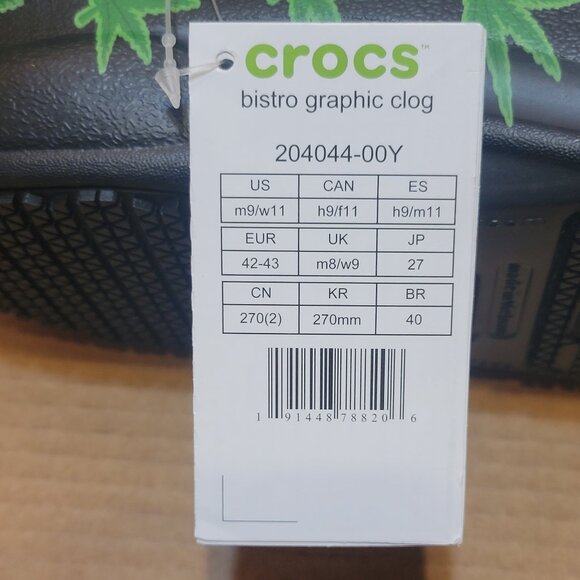 Crocs Work Bistro Graphic Slip Resistant Clog Size: 9 Men/ 11 Women 204044-00Y - Picture 10 of 10